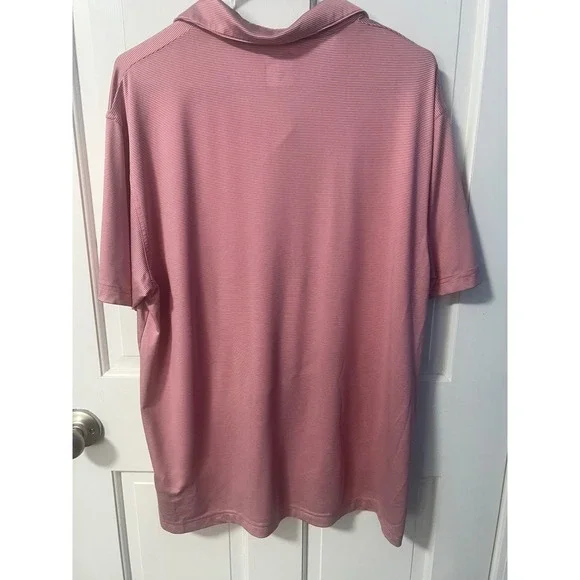 Callaway Opti-Dri Mens Golf Polo Shirt Red White‎ Stripe Short Sleeve Size Large - Picture 5 of 6